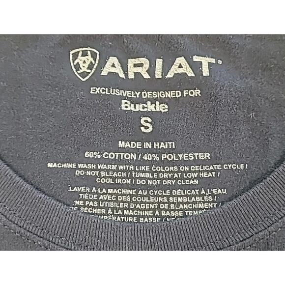 Ariat Women’s Real Tropic Steerhead Tee Sz S Navy Blue 🤠🐂 - Picture 5 of 7